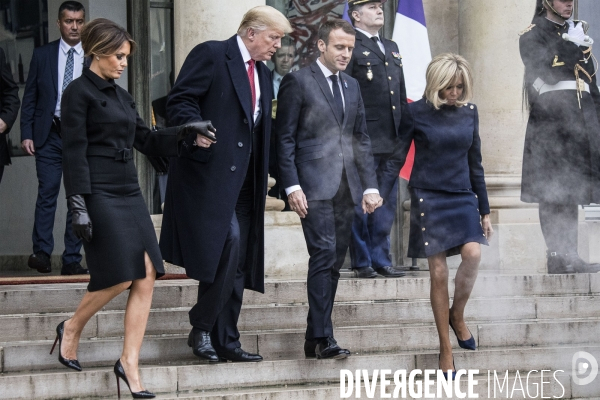 Emmanuel Macron reçoit Donald Trump.
