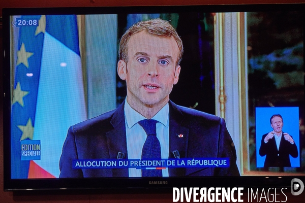 Declaration d Emmanuel Macron, president de la Republique