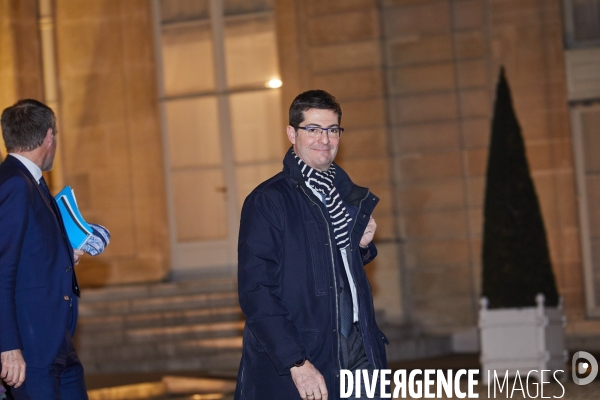 Emmanuel Macron, president de la Republique reçoit les banquiers