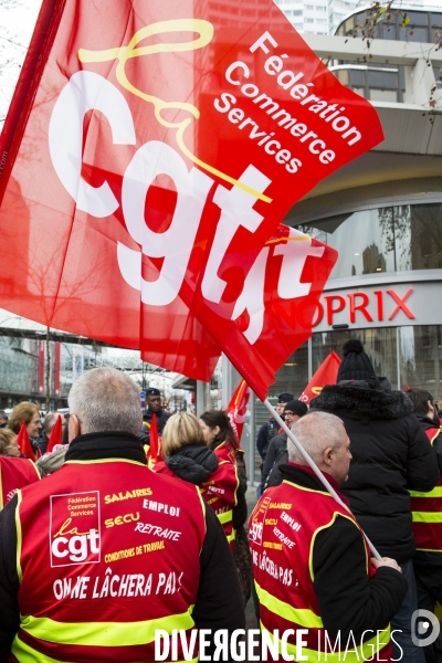 Manifestation de la CGT contre le travail le dimanche.
