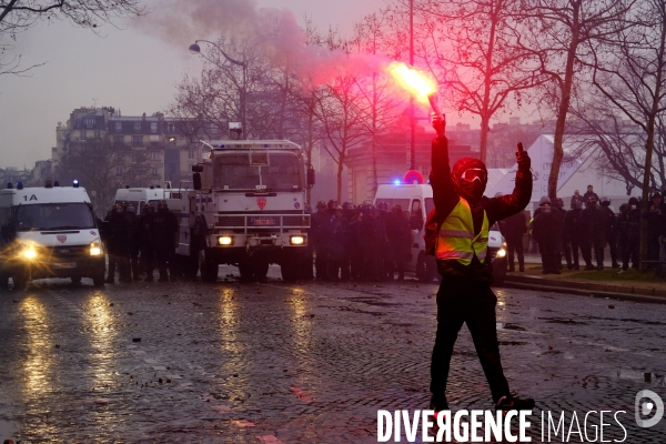 The Gilets Jaunes (Yellow Vests)  demonstrating in Paris