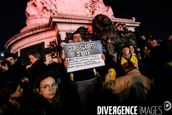 Paris - rassemblement contre l antisemitisme