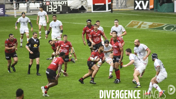Vu des tribunes, Toulon - Toulouse de rugby au stade Vélodrome à Marseille