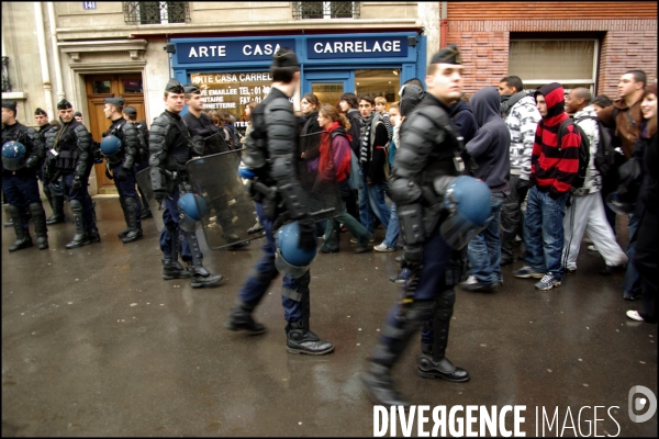 Manifestation des lycéens contre les reformes Darcos, à Paris le 18 decembre 2008.