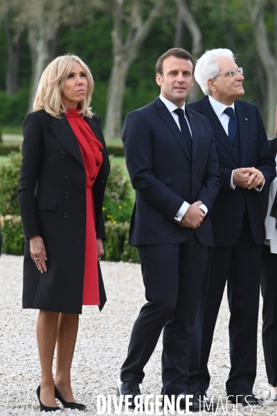 Emmanuel Macron et Sergio Mattarella,président de la République italienne  à Chambord