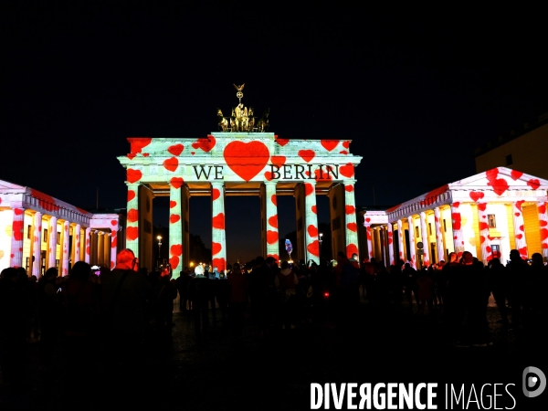 Festival des lumières de la porte de Brandebourg, Berlin. The Brandenburg Gate Festival of Lights Berlin.