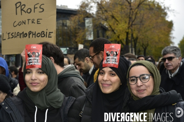 Marche contre l islamophobie, à Paris. March against Islamophobia in Paris.