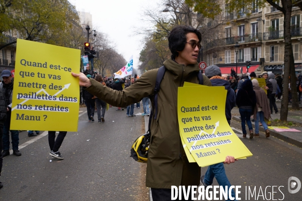 Manifestation contre la réforme des retraites le 05 Décembre 2019 à Paris