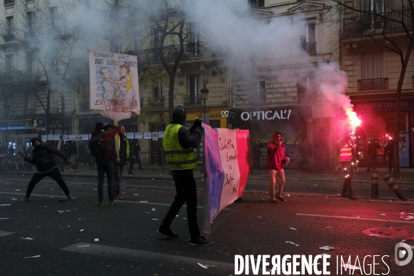 Manifestation contre la réforme des retraites Paris 2019. Protests Against Pension Reforms in Paris.
