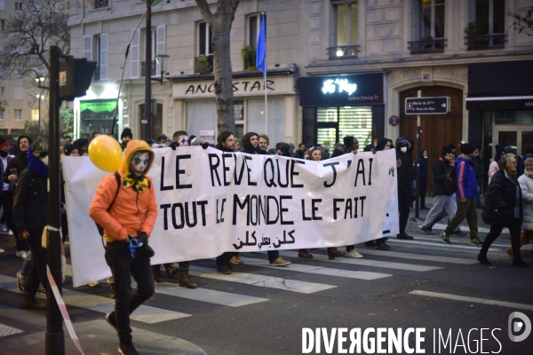 Manifestation pour la Grève du 5 décembre 2019 à Paris. National strike of 5 December 2019 in Paris.