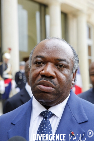Ali BONGO ODIMBA, président de la république du Gabon reçu à l Elysée par François HOLLANDE