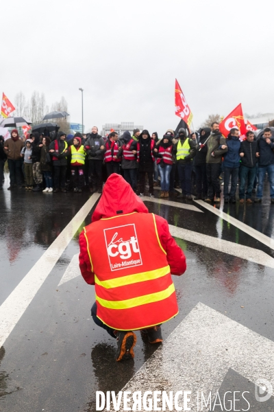 Blocages contre la réforme des retraites à Nantes