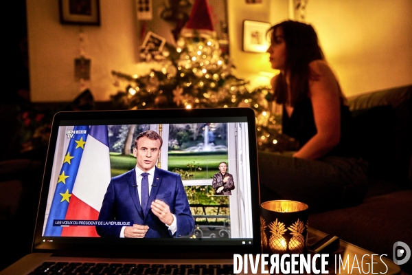 Voeux televises nouvel an 2020 du president Emmanuel Macron