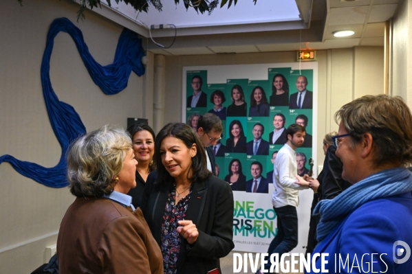 Anne Hidalgo à son QG de campagne. Elections municipales
