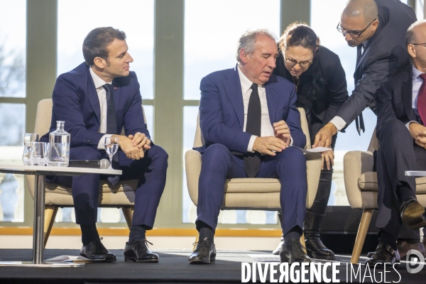 Emmanuel Macron et Francois Bayrou à Pau