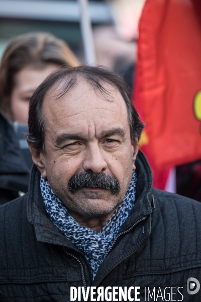 Philippe Martinez à la manifestation contre la réforme des retraites 16012020