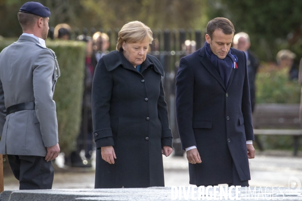 Macron et Merkel aux commémorations de la fin de la guerre 14-18