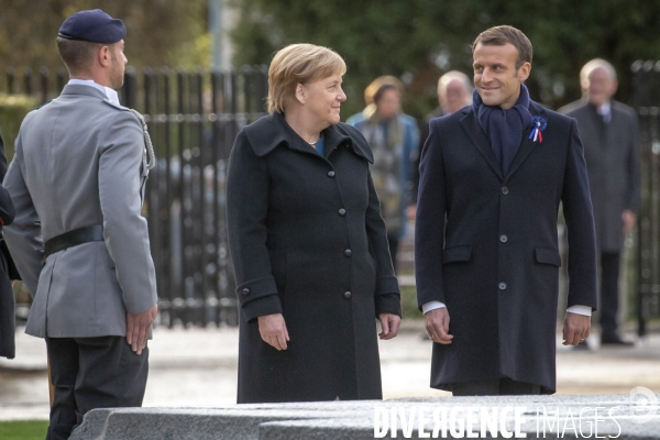 Macron et Merkel aux commémorations de la fin de la guerre 14-18