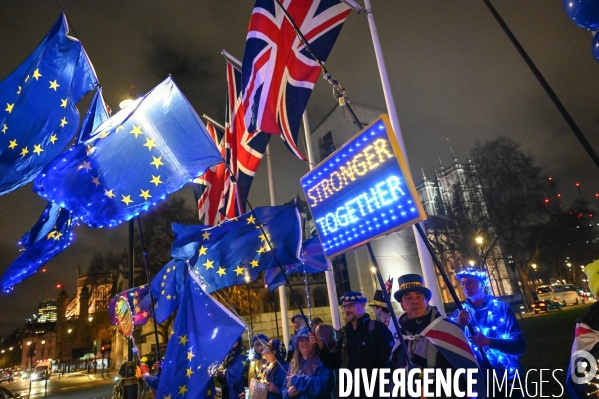 Veillée anti-Brexit à la veille de la sortie du Royaume-Uni de l Union européenne.