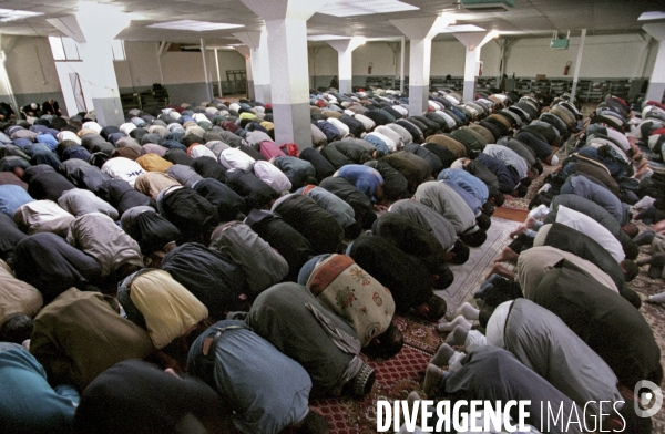 Prière de vendredi à la mosquée Adda wa à Paris - Fidèles.