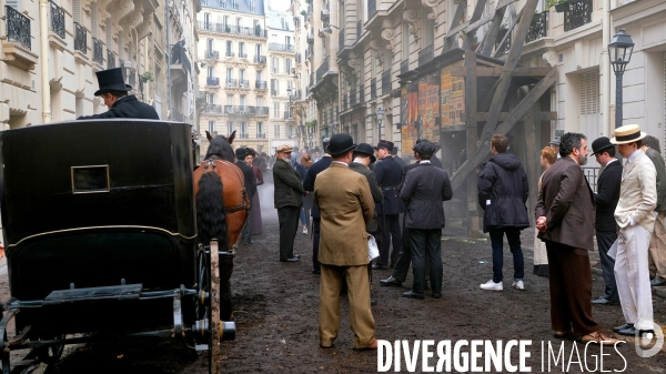 Tournage de séquences de la série Paris Police 1900