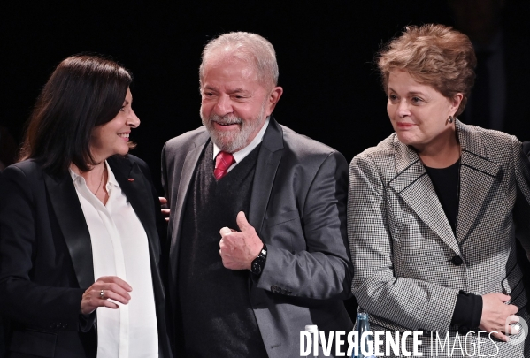 Elections Municipales / Meeting d Anne Hidalgo avec Lula et Dilma Rousseff