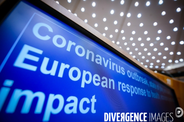 Débat coronavirus dans l hémicycle du Parlement européen de Bruxelles