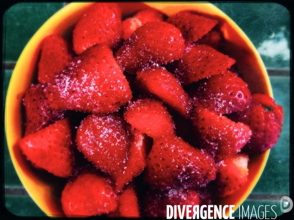 Bol de fraise au sucre