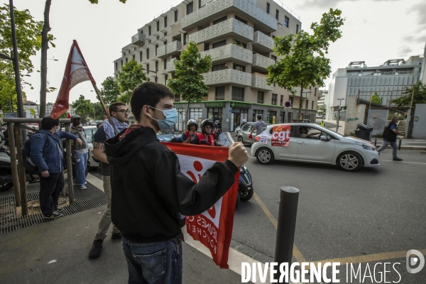 Manifestation en voiture à Marseille