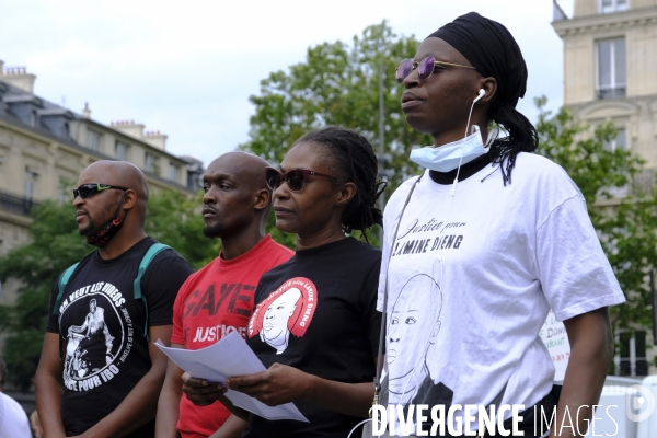 Adama Traoré, Lamine Dieng : rassemblement à Paris contre les violences policières. Adama Traore, Lamine Dieng, gathering in Paris against police violence.