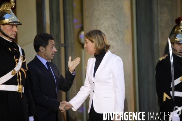 Tzipi Livni rencontre Nicolas Sarkozy au Palais de l Elysee