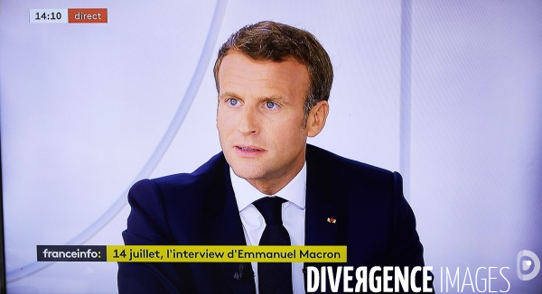 Le president Emmanuel Macron Interview du 14 juillet 2020