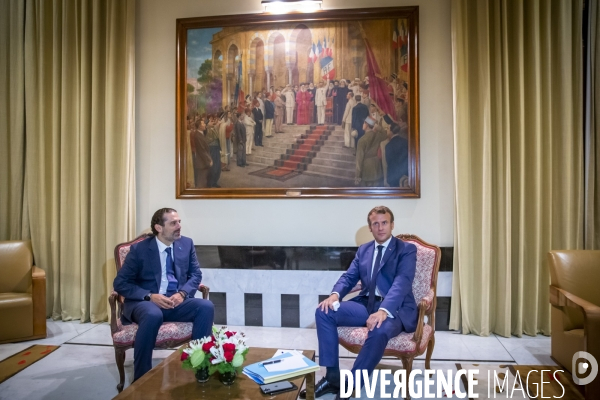 Emmanuel Macron en voyage officiel à Beyrouth , Liban