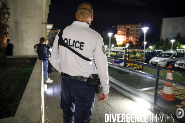 Controles de Police première soirée de Couvre-feu à Montpellier
