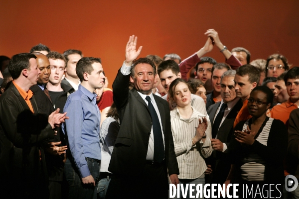 Meeting du candidat centriste François Bayrou au Zenith de Paris