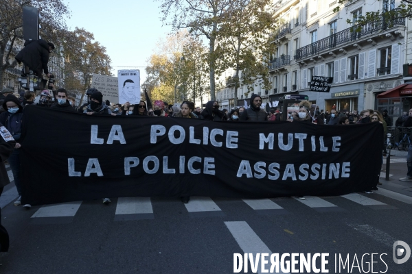 Manifestation contre la loi sécurité globale Paris.  Protest against the newly voted global security law in Paris.