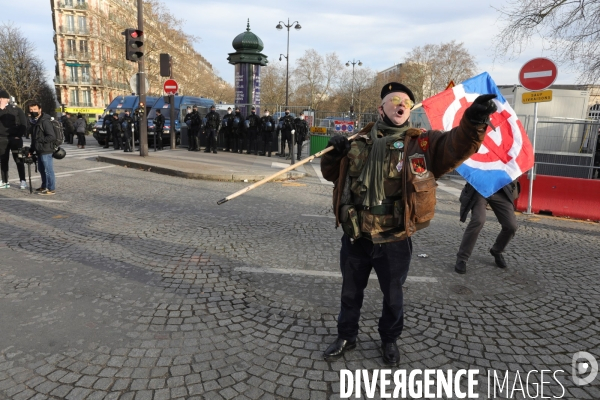 Manifestation de   Generation Identitaire  à Paris contre leur dissolution