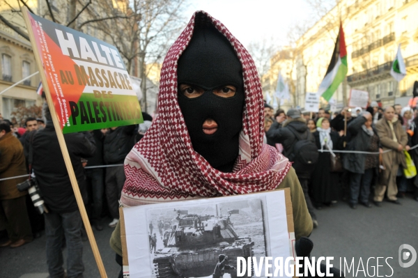 Manifestation de soutien au peuple palestinien à Parisle 10 Janvier 2009