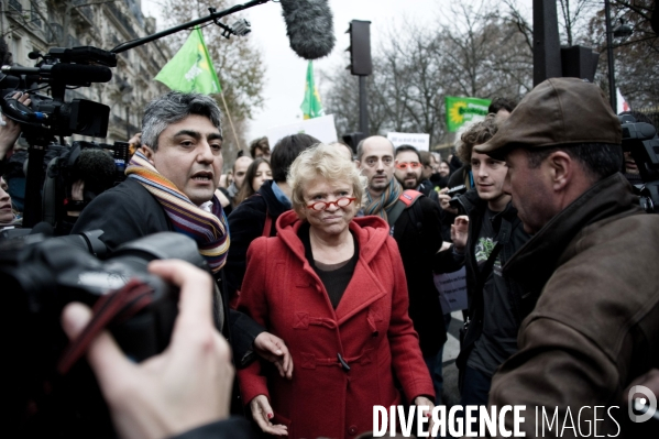 EELV et Eva Joly pour le droit de vote des étrangers, devant le Luxembourg, Paris, le 8/12/2011