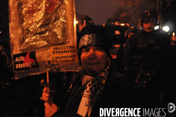 Manifestation de soutien au peuple palestinien à Montparnasse, Paris