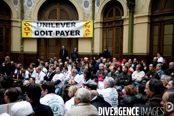 Rassemblement des salariés de Fralib, Paris, 24/02/2012