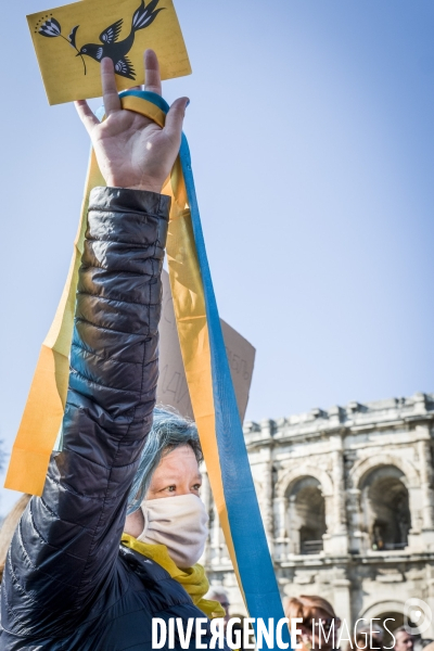 Rassemblement pour l Ukraine. Nimes, 05.03.2022