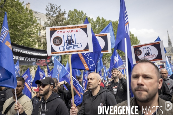 Manifestation des policiers du syndicat Alliance
