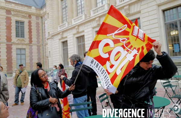 Manifestation des salariés de La Bibliothèque nationale de France