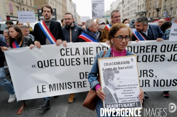 Manifestation organisé par le collectif 93 Anti Crack contre la presence de Toxicomanes au square de la porte de la Villette