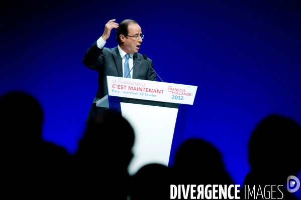Francois Hollande en meeting a Evry, 22/02/2012