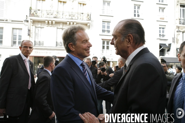 Jacques Chirac reçoit Tony Blair à l Elysée