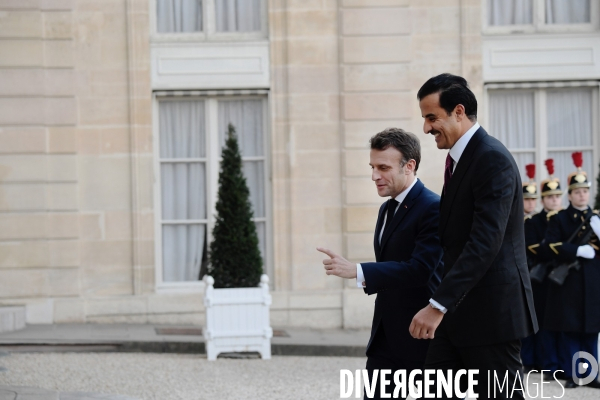 Emmanuel Macron reçoit Tamim Bin Hamad Al Thani