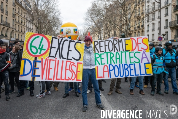 Manifestation contre la réforme des retraites à Paris le mardi 7 mars 2023