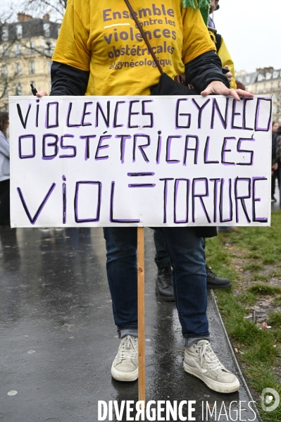Manifestation pour La Journée internationale des droits des femmes, le 8 Mars 2023. International women sday in Paris.